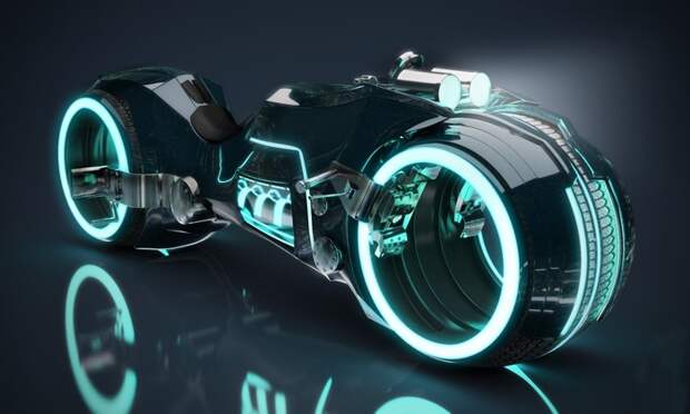 TRON LIGHT CYCLE - футуристический байк из стеклопластика.