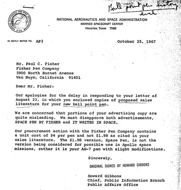 История вещей: как создавалась авторучка для космонавтов