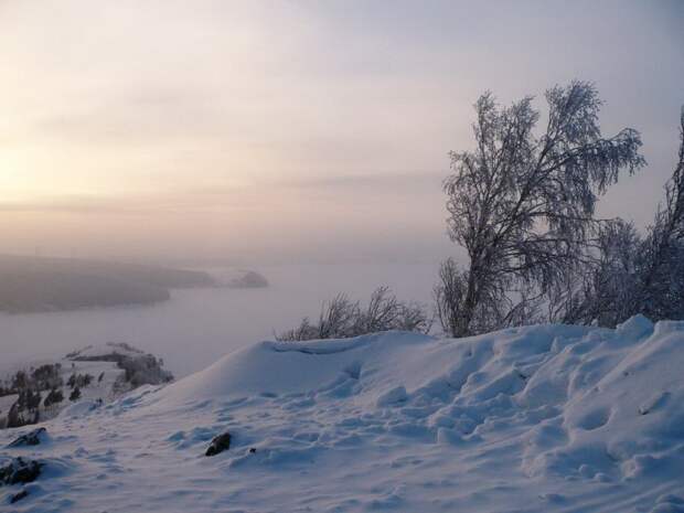 Вид с вершины Молодецкого кургана зимой