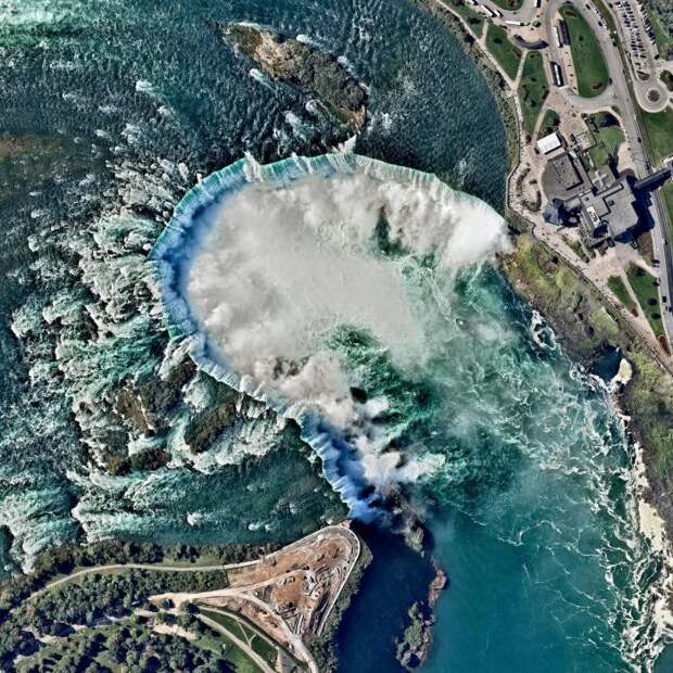 Ниагарский водопад между США и Канадой вид сверху, изменения, планета, последствия, фото, человек