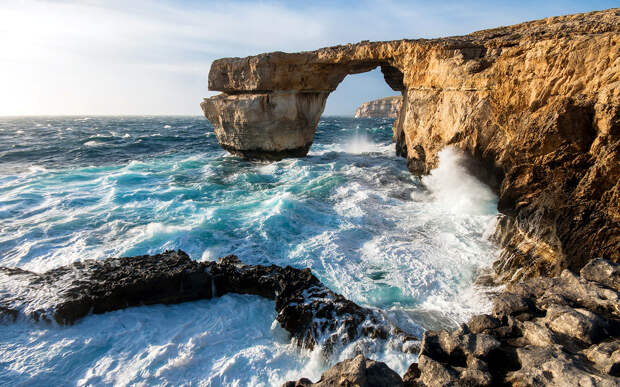 Лазурное окно Мальта. Создано самой природой. Невероятные природные арки. Фото с сайта NewPix.ru