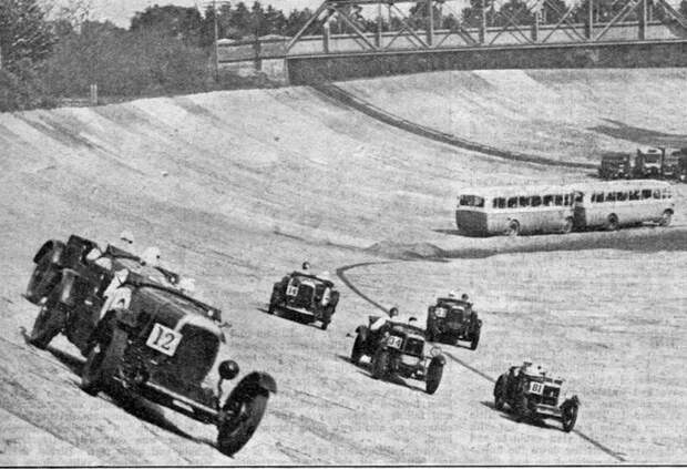 Гонка в Брукландс. 1928 год. автоспрт, гоночный трек, трасса