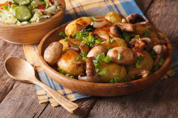 Запеченный картофель с грибами рецепт с фото