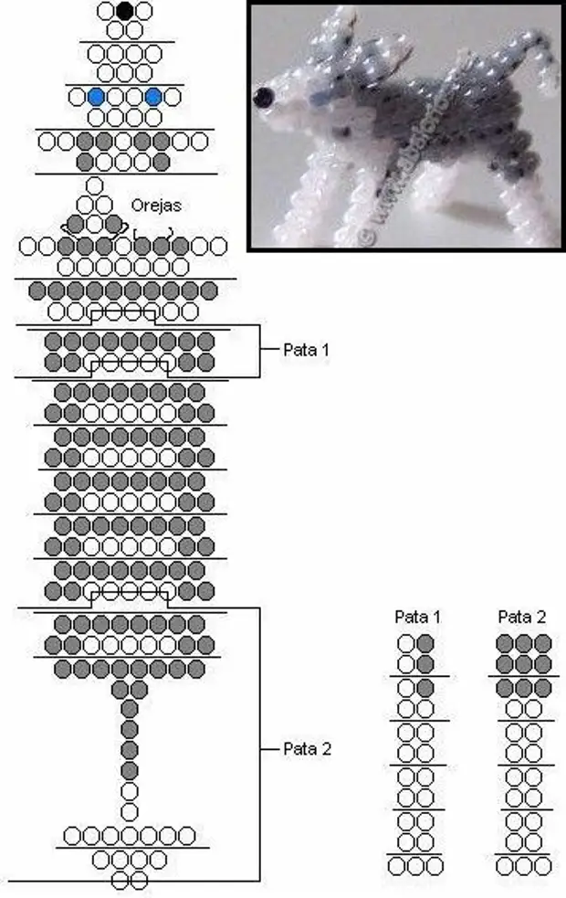 Собака из бисера схема