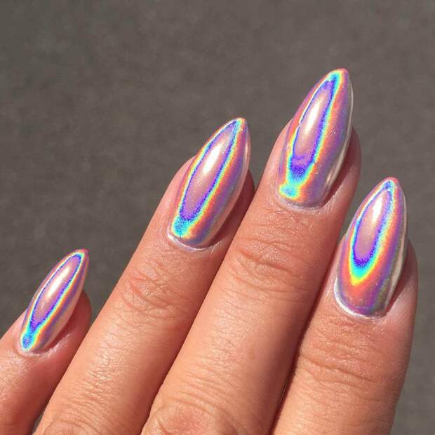 Chrome Pigment  nails