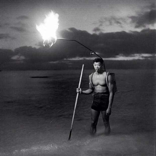 21. Ночная рыбалка на Гавайях, 1948 год архив, исторические фото, фото, фото из прошлого