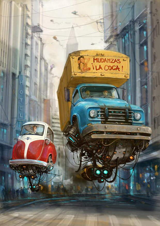 Летающие машины в иллюстрациях Alejandro Burdisio Летающие машины в иллюстрациях Alejandro Burdisio