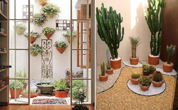 Простое и очень красивое решение преобразить интерьер комнаты при помощи мини-садов, что создаст волшебную и уютную обстановку.