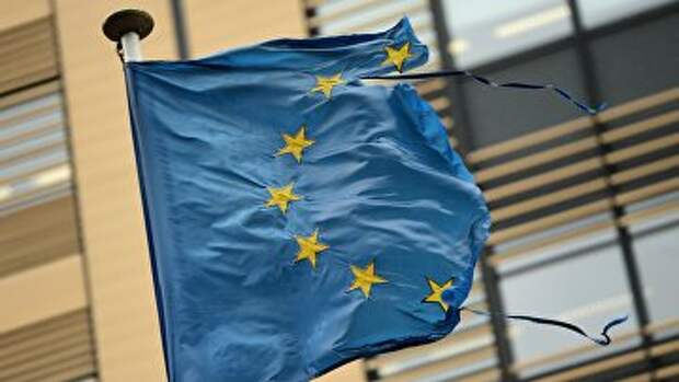 Флаг Евросоюза в Брюсселе, Бельгия. Архивное фото