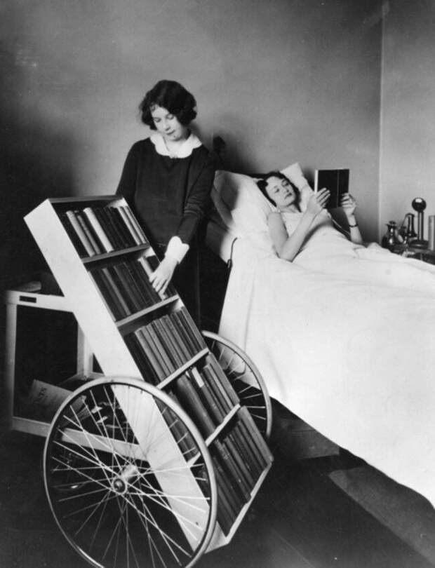 Мобильная публичная библиотека для больных в Лос-Анджелесе (1928) история, ретро, фото, это интересно