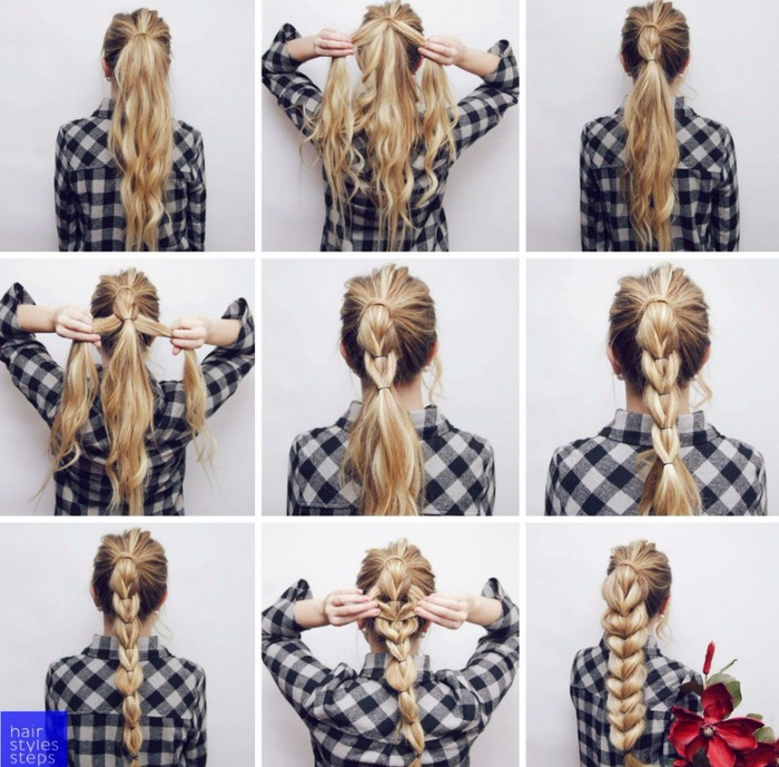 Коса на резинках (Diy)