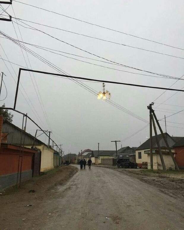 И люстру на газопроводе низкого давления