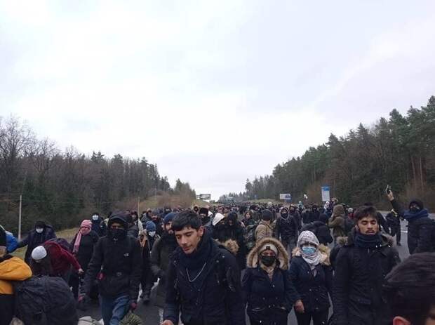 Беженцы из Ирака на границе Беларуси с Польшей