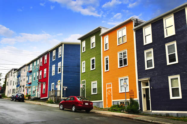 St. Johns, Newfoundland, Canada архитектура, пейзаж, разноцветные города, юмор