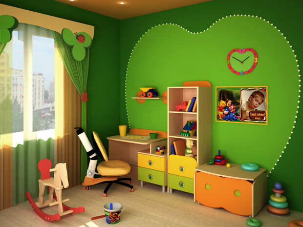 Для детей яркие цвета в интерьере комнаты очень важны