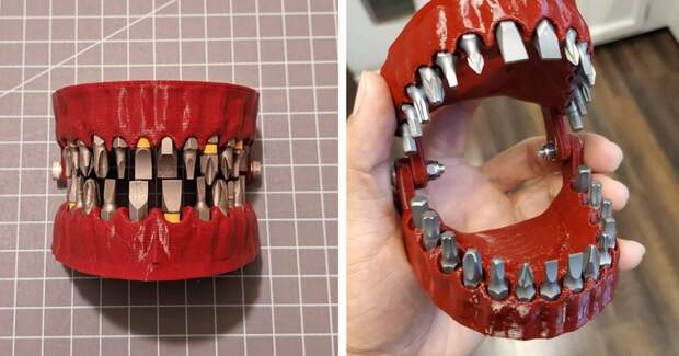 Органайзер для бит в виде вставной челюсти: достойное применение 3D-принтера