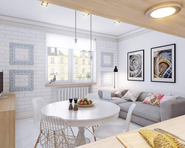 Открытая планировка в интерьере маленькой квартиры. \ Фото: home-designing.com. Открытая планировка в интерьере маленькой квартиры. \ Фото: home-designing.com.