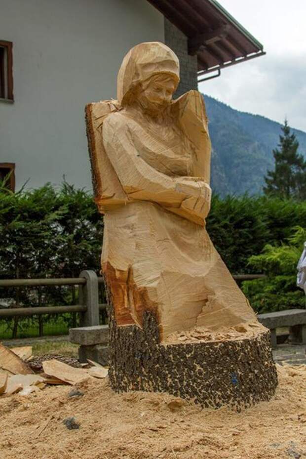 Скульптура из дерева дерево, скульптура, работа с деревом, длиннопост, процесс, фотография