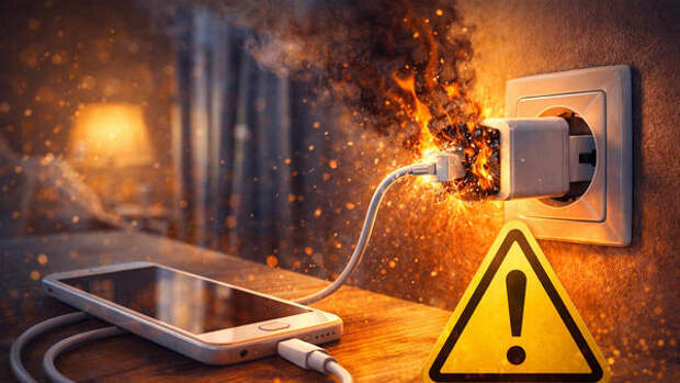 Опасно: не оставляйте зарядку в розетке
