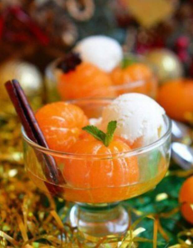 Новогодний десерт «Мандарины с пряностями»