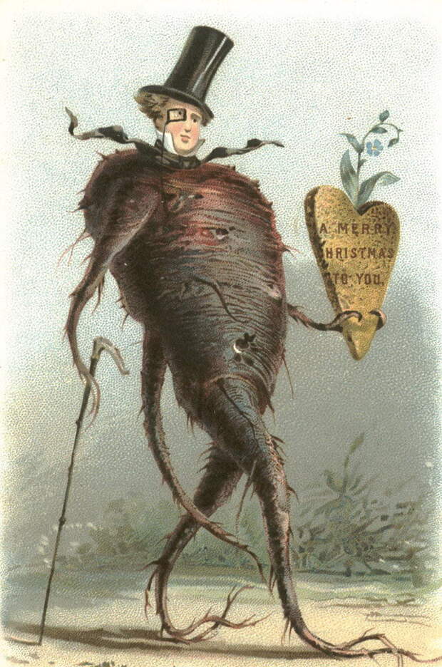 Жуткие рождественские открытки Викторианской Эпохи