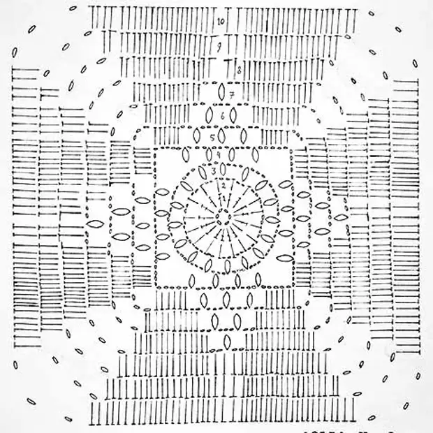 Мотивы крючком схемы квадраты для пледа
