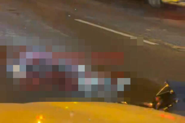 На МКАД на видео сняли последствия жесткого ДТП, в котором не выжил пешеход
