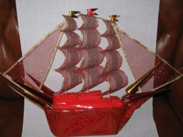 Букет из конфет - Корабль. мастер класс