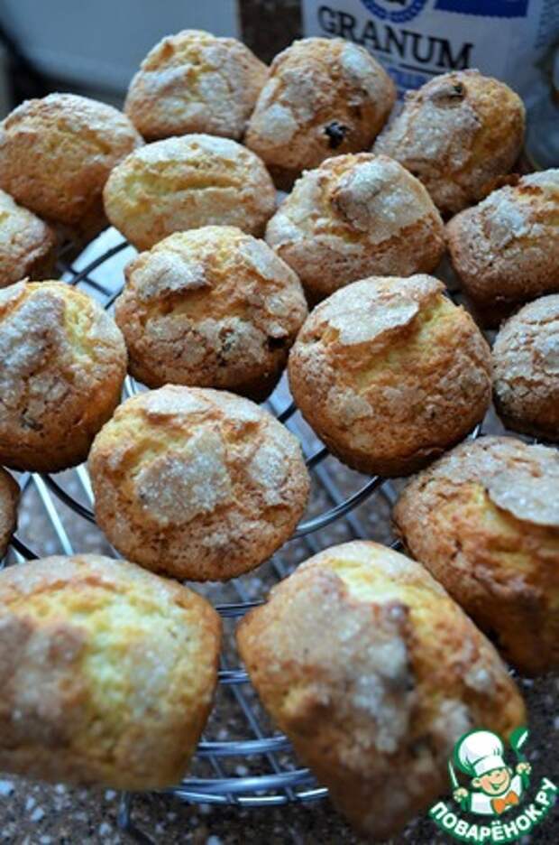 Кексы с сахарной шапочкой Творог