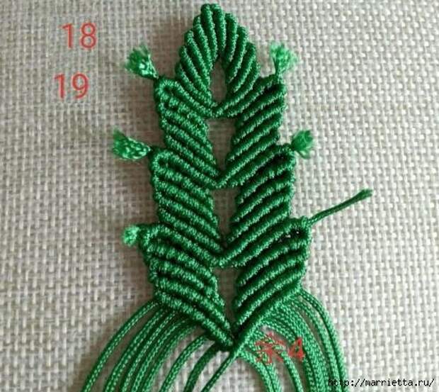 Плетение красивых листиков в технике макраме (18) (497x444, 206Kb)