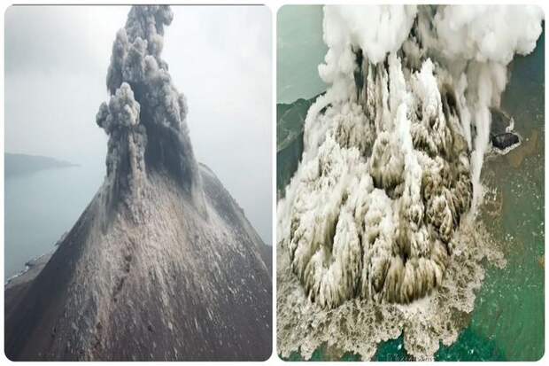 В результате взрыва Кракатау в атмосферу было выброшено огромное количество пепла и различных газов
