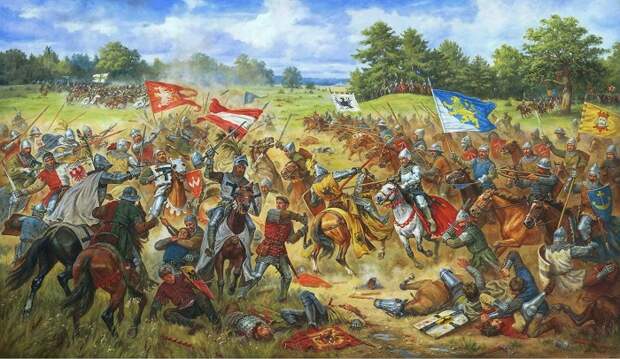 Изображение Грюнвальдской битвы.