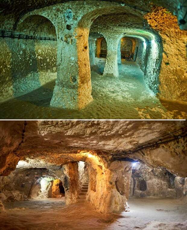 По способу обработки камня можно определить, в каком веке вырубались камеры, переходы и туннели (Деринкую, Каппадокия).