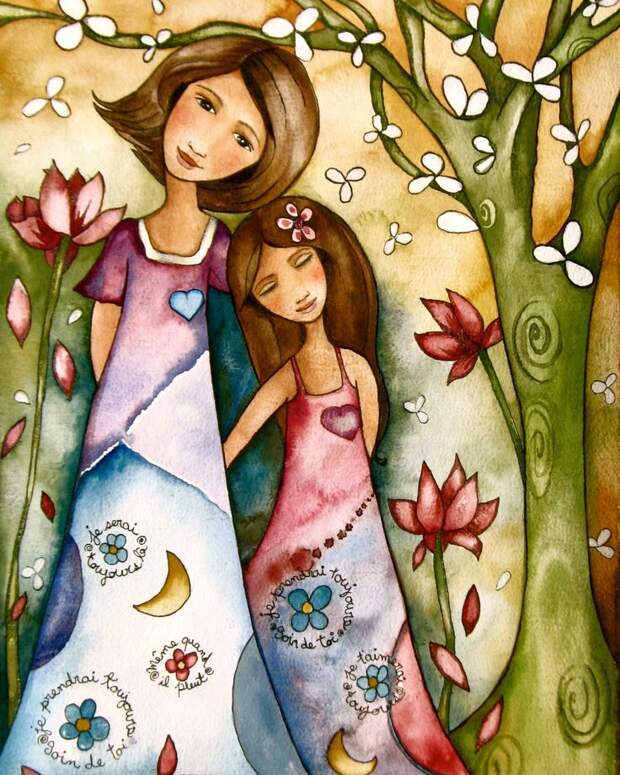 Mother and daughter whimsical forest by claudiatremblay on Etsy