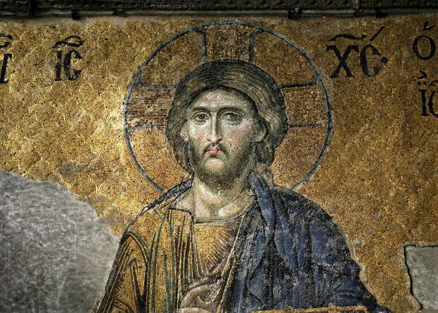 Мозаика Иисуса в Соборе святой Софии.