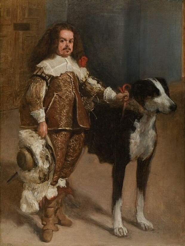 Придворный карлик с собакой. Диего Веласкес