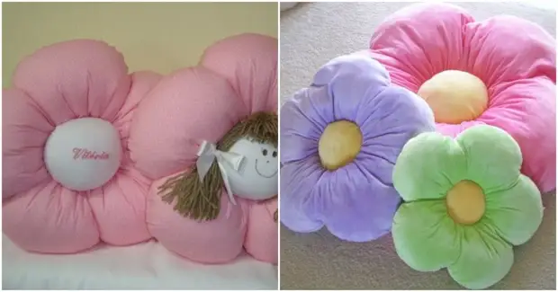 Декоративная подушка в виде цветка розы