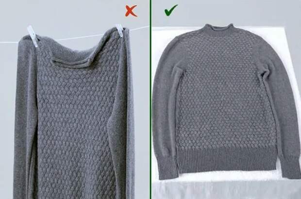 Как уменьшить свитер, который растянулся