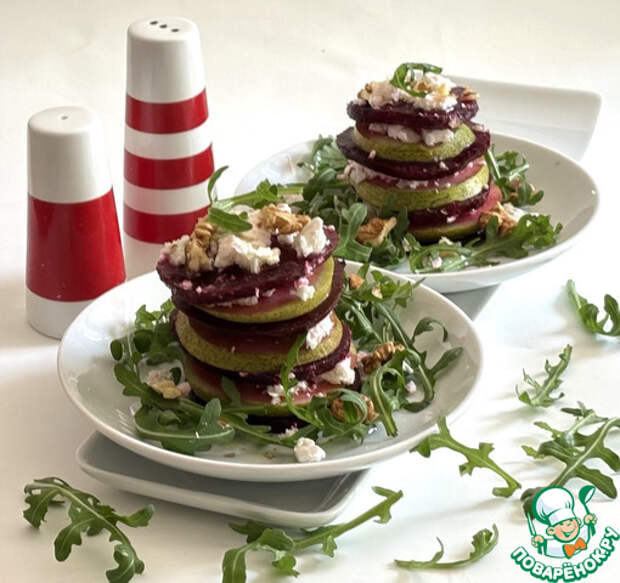 Башенки из свеклы и груши