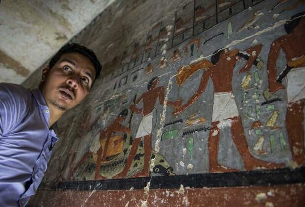 В Египте нашли уникальную цветную гробницу Саккара, археология, гробница, древний египет, история, наука, раскопки, ученые