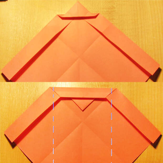 Сделать конверт из квадратного листа без клея06