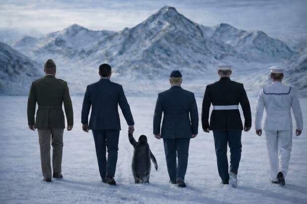 Пост Пентагона с пингвином и военными США сравнили со сценой из «Черепашек-ниндзя»