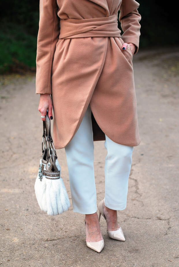 Camel coat and winter whites