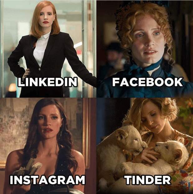 Linkedin Facebook Instagram Tinder