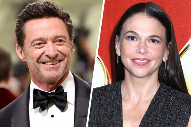 Актера Хью Джекмана засняли в объятиях Саттон Фостер в воде