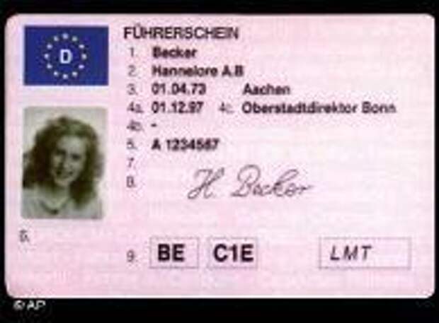 Водительское удостоверение германии