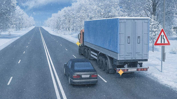 Кто по правилам должен проехать первым при сужении дороги