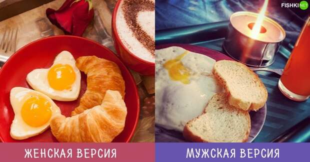 Завтрак в постель Разногласия, женщины, мужчины, сравнение