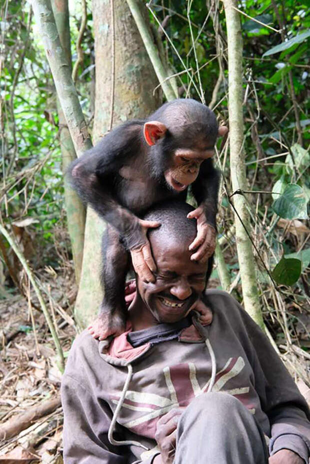 Сандре удается наладить контакт с маленькими обезьянками. Фото: Amy Hanes.