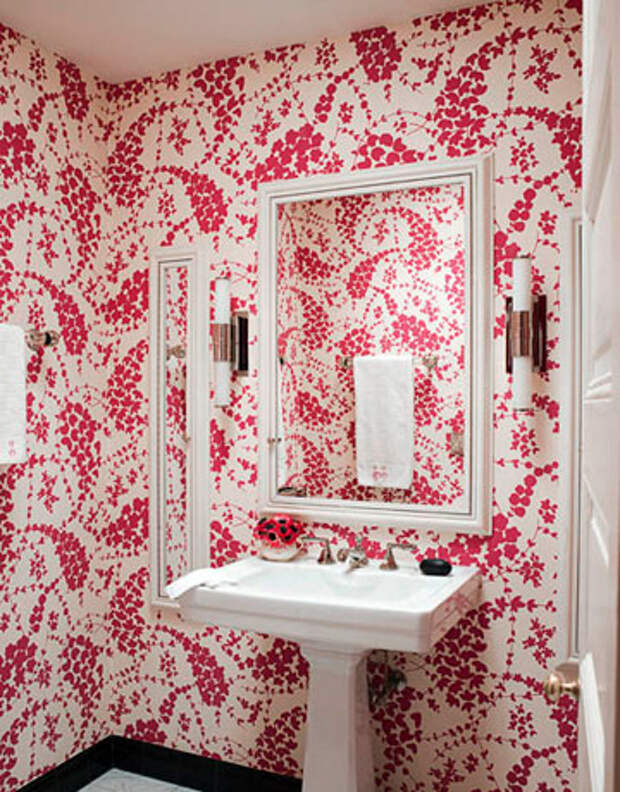 красный цвет в дизайне ванной комнаты, bathroom in red, red bathroom, красная ванная, фото красной ванной комнаты